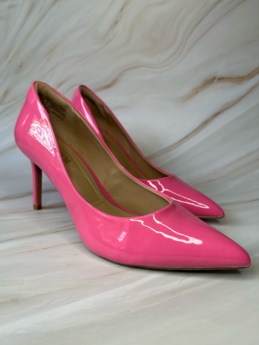 Barbie Hot Pink Patent Pointed Toe Stiletto Pumps Size 7.5 - Picture 7 of 9